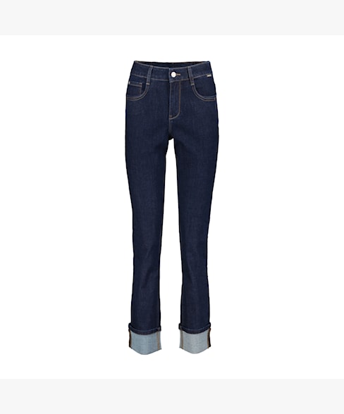 Kate dark blue & turnup jeans