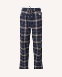 Konrad checked flannel pajama pants blå