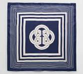 gant skjerf monogram border silk scarf