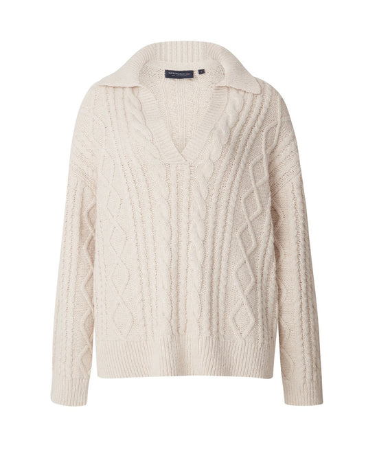 Adriana Cable Knitted Polo Sweater