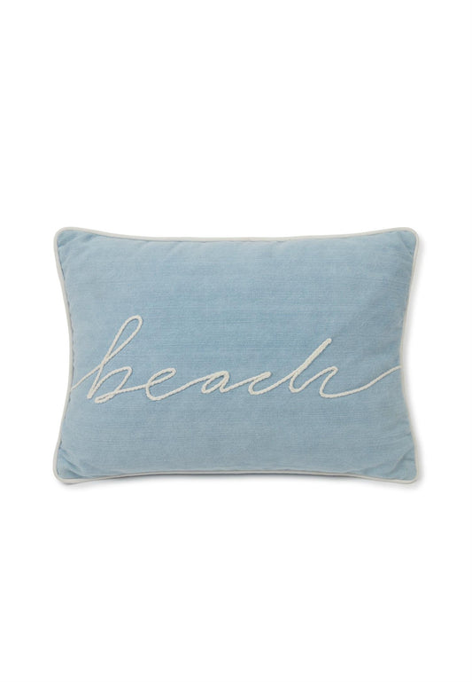 Beach Small Rope Text Cotton Twill Pillow