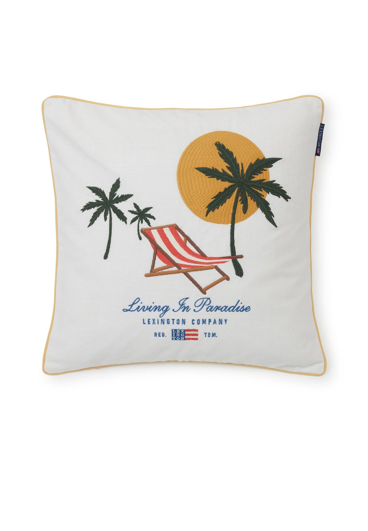 Paradise Embroidered Cotton Canvas Pillow Cover