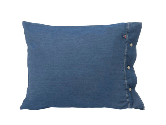 Organic washed denim pillowcase