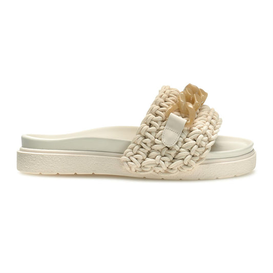 Woven Chain White slippers