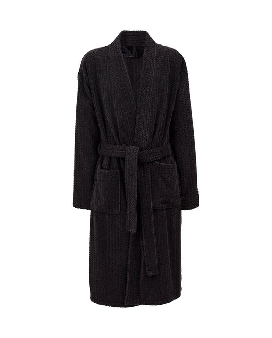 Unisex Cotton/Lyocell Structured Robe, Charcoal