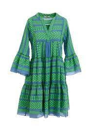 Ella Dress green/blue kort